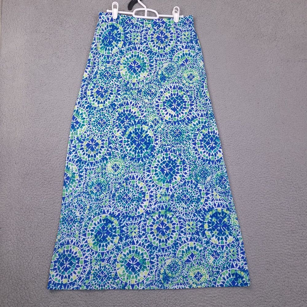 Easywear Maxi Skirt By Chicos Size 0 Womens Made In USA Stretch Pull‎ On Blue